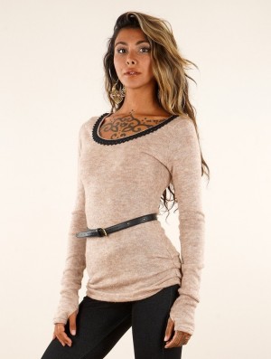 Toonzshop Aëlys Pullover Pullover Dames Beige | KB5231840