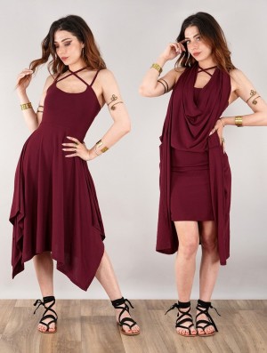 Toonzshop Amethyst Short Dress Jurk Dames Wine | YQ9376581