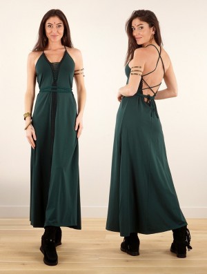 Toonzshop Amulette Lace-up Split Long Dress Jurk Dames Pauw | NY6532810