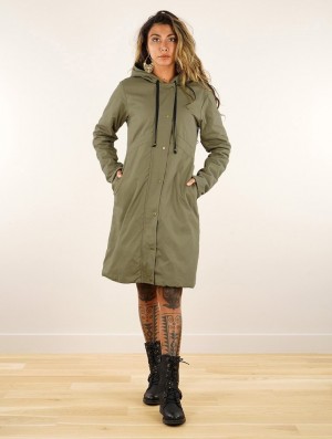 Toonzshop Ase Long Hooded Coat Jassen Dames Khaki | FR7280563