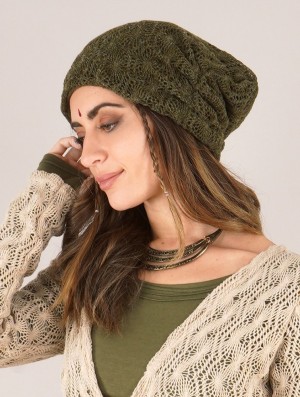 Toonzshop Aslan Pleated Crochet Beanie Muts Dames Groen | IT0413892