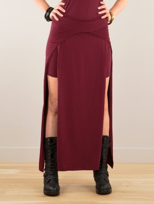 Toonzshop Creature Split Long Skirt Rok Dames Wine | MI5712946