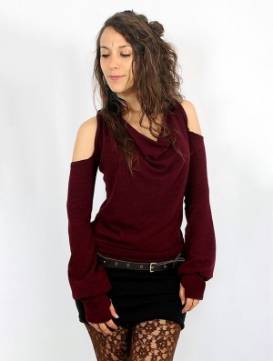 Toonzshop Elixir Bare Shoulder Pullover Pullover Dames Wine | LK2139806