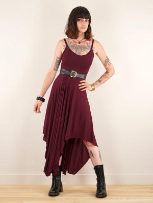 Toonzshop Gypse Asymmetric Flared Long Dress Jurk Dames Wine | IA9701864