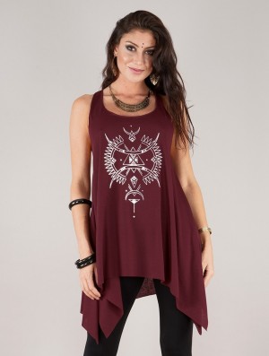 Toonzshop Ilanga Printed Knotted Sleeveless Tunic Topjes Dames Zilver | RL2630597