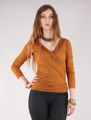 Toonzshop Irwaen Indie Long Sleeve Top Topjes Dames Rusty | ZM6187934