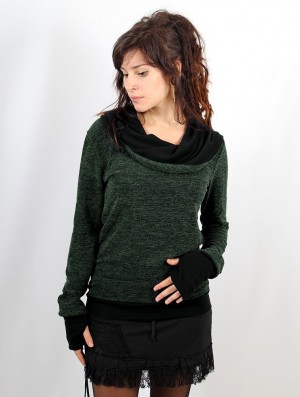 Toonzshop Janjira Pullover Pullover Dames Groen Zwart | LG2931854