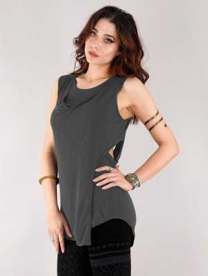 Toonzshop Leigha Loose Sleeveless Top Topjes Dames Donkergrijs | XA4653892