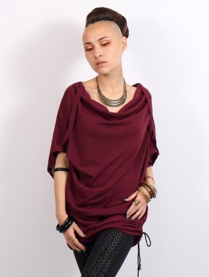 Toonzshop Mandlu Tunic Top Topjes Dames Donkerrood | BV7489301