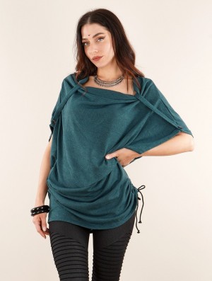 Toonzshop Mandlu Tunic Top Topjes Dames Tealblue | XJ4650789