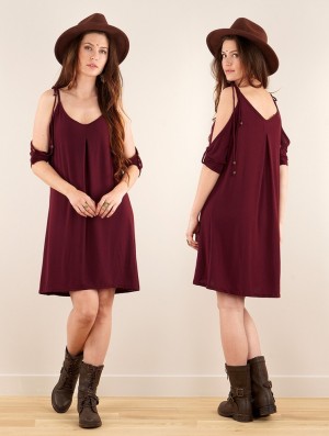 Toonzshop Narasimhäa Bare Shoulders Dress Jurk Dames Wine | BE1670328