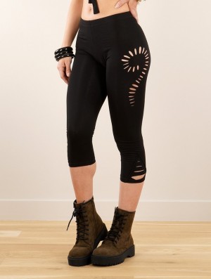 Toonzshop Niram Cut-out 3/4 Leggings Leggings Dames Zwart | CN8261094