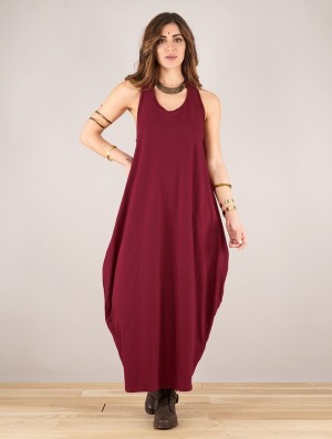 Toonzshop Noéa Sleeveless Long Dress Jurk Dames Wine | OD9576418