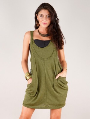 Toonzshop Palani Sleeveless Tunic Topjes Dames Vert kaki | RK2869370