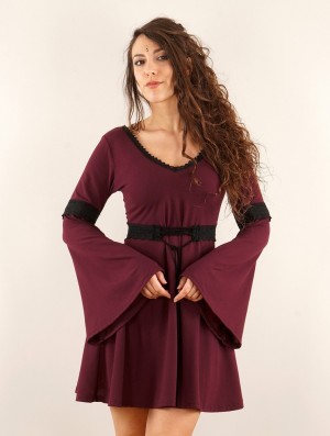 Toonzshop Reversible Bohemian Dress "Morphée" Jurk Dames Wine | OT3714286