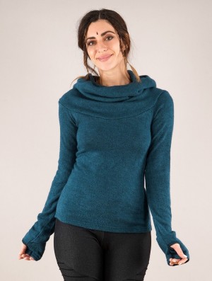 Toonzshop Sadiva Hooded Pullover Pullover Dames Teal | MV3951620