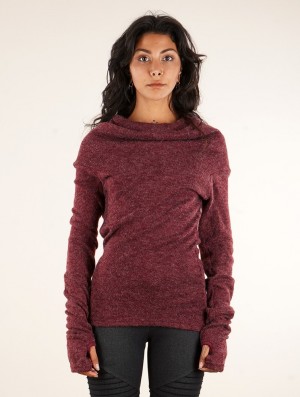 Toonzshop Sadiva Hooded Pullover Pullover Dames Wine | BT9701254