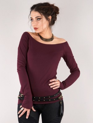 Toonzshop Saädiya Long Sleeve Top Topjes Dames Wine | GL9027518