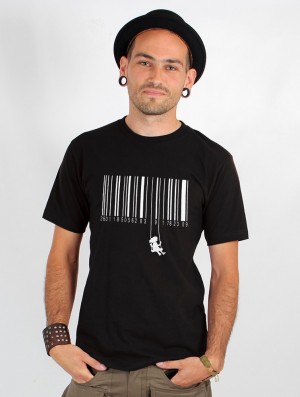 Toonzshop Swing Barcode Printed Short Sleeve T-shirt T-Shirt Heren Zwart | ED8395142