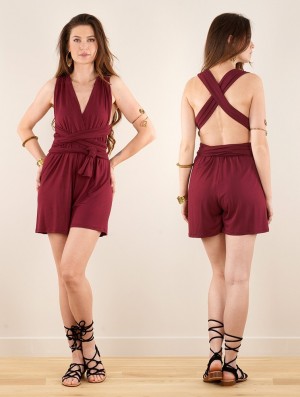 Toonzshop Wakiza Short Infinity Playsuit Playsuit Dames Wine | CA7258961