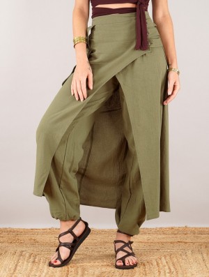 Toonzshop Wanda Harem Skirt Pants Rok Dames Olijfgroen Groen | OU3950628