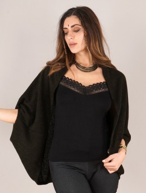 Toonzshop Yesenia Bat Sleeve Cardigan Cardigan Dames Zwart | ER4275031