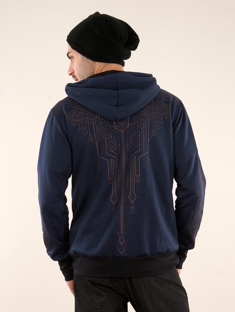 Toonzshop Aegnor Circuit Zipped Hoodie Hoodie Heren Blauw | PE2593406