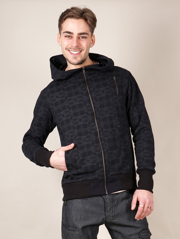 Toonzshop Aegnor Cubes Zipped Hoodie Hoodie Heren Zwart | PR8160273