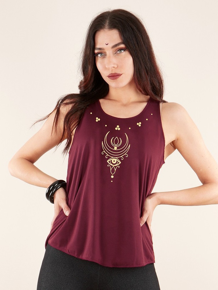 Toonzshop Alruwhani Printed Tank Top Tanktop Dames Goud | NA8036429