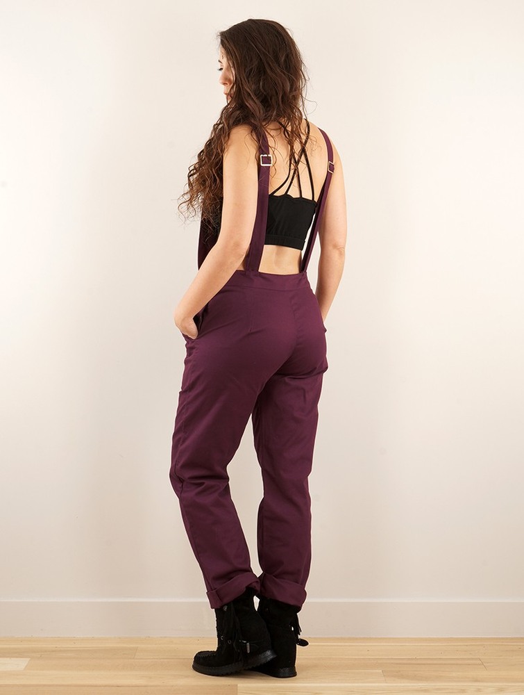 Toonzshop Anardil Strappy Bar Back Jumpsuit With Crochet Jumpsuit Dames Wine | PF0573249