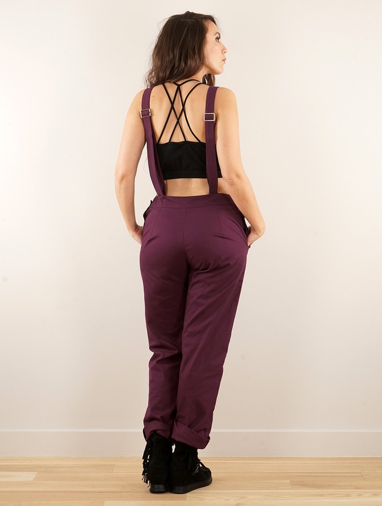 Toonzshop Anardil Strappy Bar Back Jumpsuit With Crochet Jumpsuit Dames Wine | PF0573249