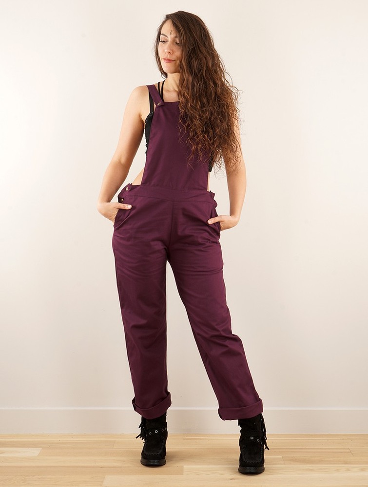 Toonzshop Anardil Strappy Bar Back Jumpsuit With Crochet Jumpsuit Dames Wine | PF0573249