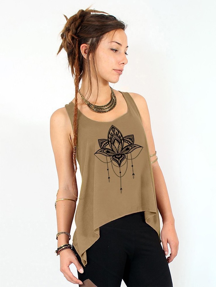 Toonzshop Anitaya Printed Knotted Tank Top Tanktop Dames | TG3815724