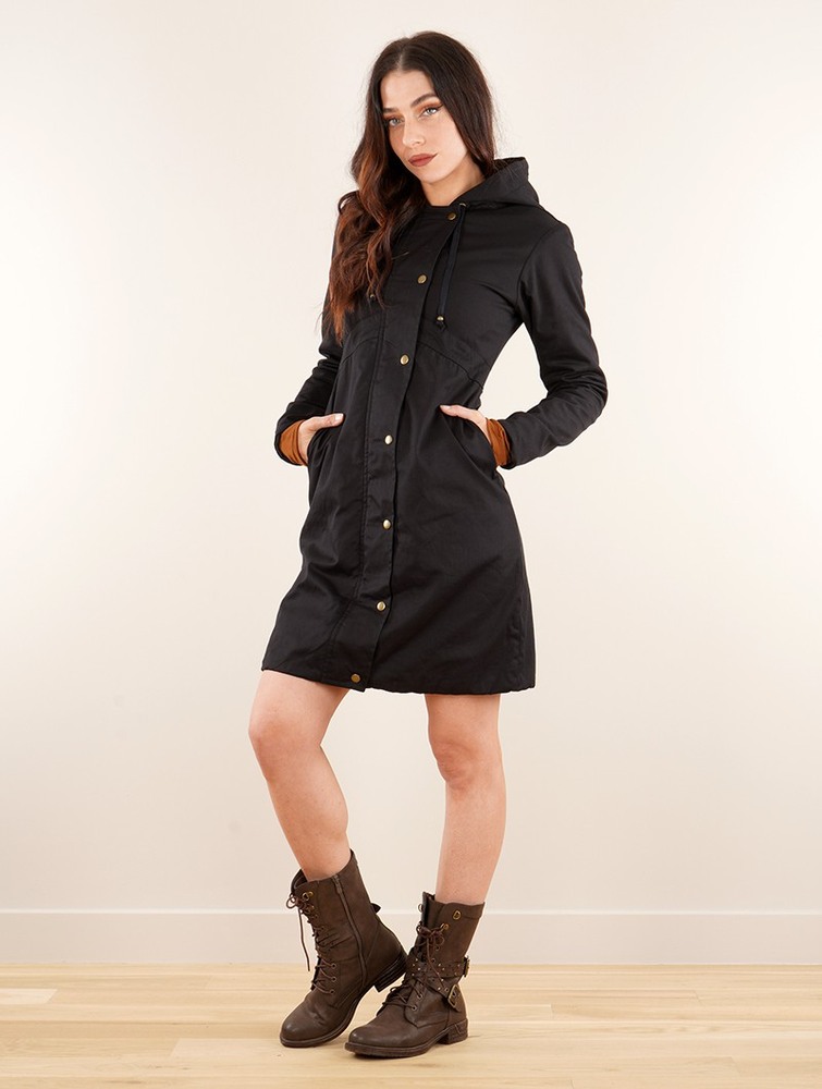 Toonzshop Ase Long Hooded Coat Jassen Dames Zwart | NY6820543