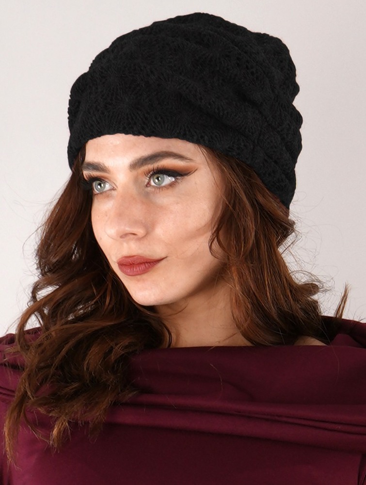 Toonzshop Aslan Pleated Crochet Beanie Muts Dames Zwart | LY9037456