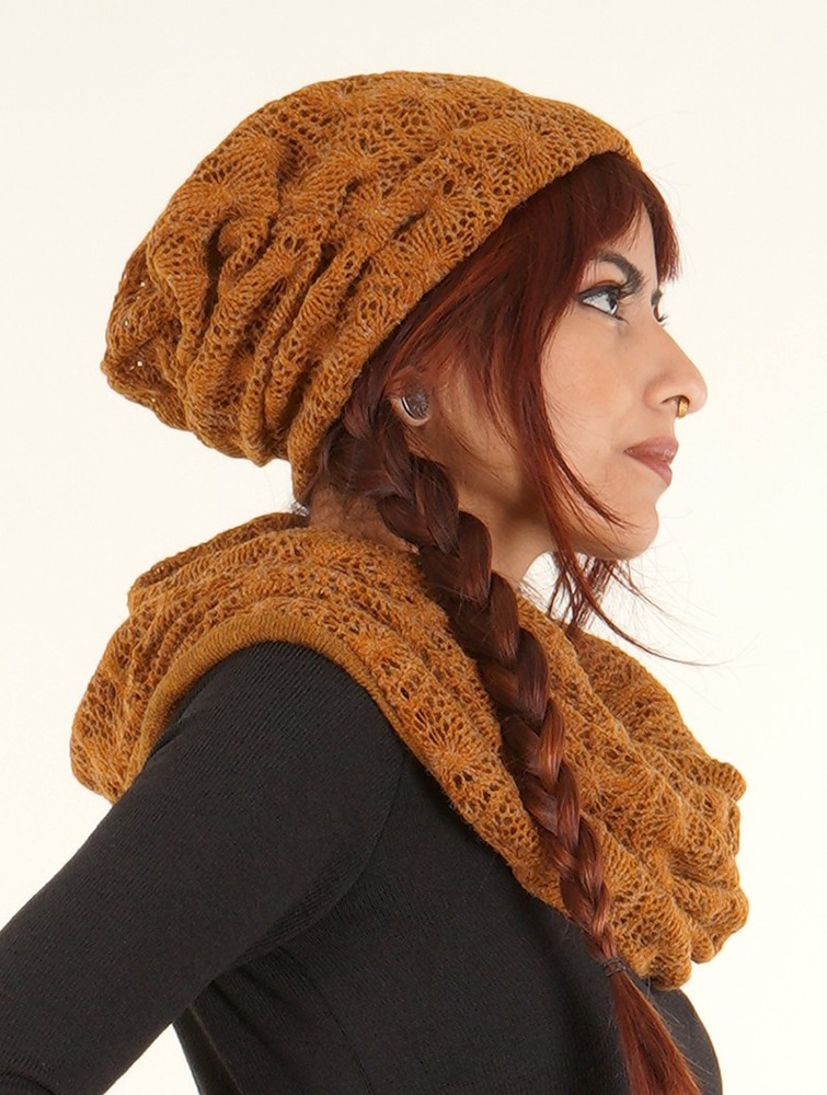 Toonzshop Aslan Pleated Crochet Beanie Muts Dames Rusty | HR7605248