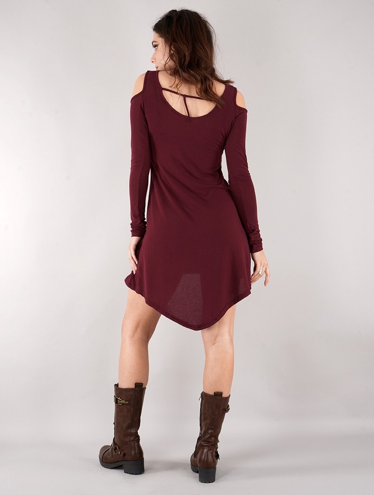 Toonzshop Atsuka Tunic Dress Jurk Dames Wine | BS1682793