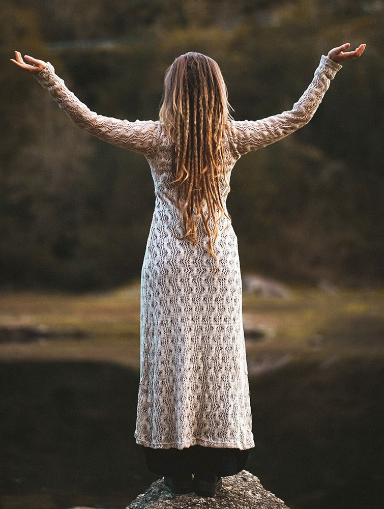 Toonzshop Boheme Crochet Long Cardigan Cardigan Dames Beige | UC4763801