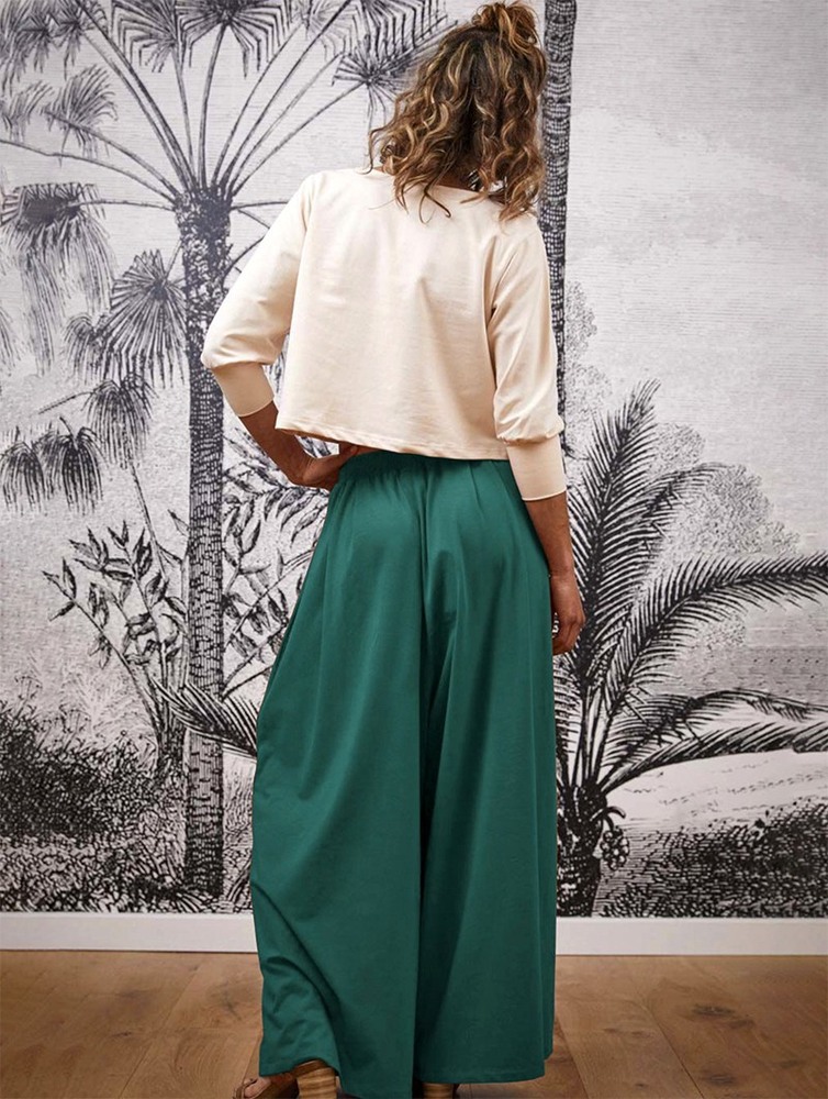 Toonzshop Booh Flared Loose Pants Broek Dames Emerald | QX2891406