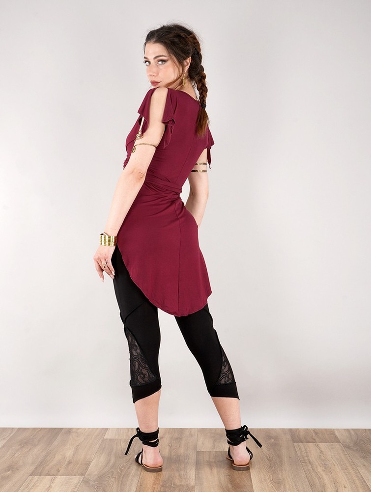 Toonzshop Chainat Tunic Top Topjes Dames Wine | UK2639841