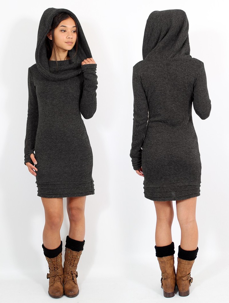 Toonzshop Chryzalide Sweater Dress Jurk Dames Grijs | TR6540728