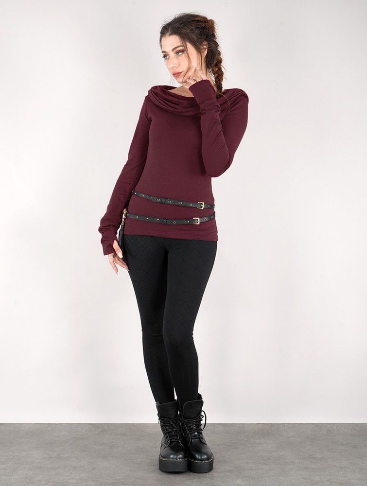 Toonzshop Chryzz Long Sleeve Top Topjes Dames Wine | NY3902647