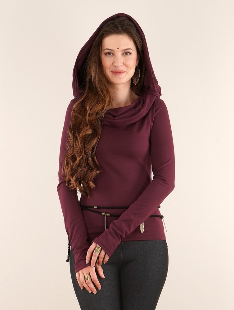 Toonzshop Chryzz Long Sleeve Top Topjes Dames Wine | NY3902647