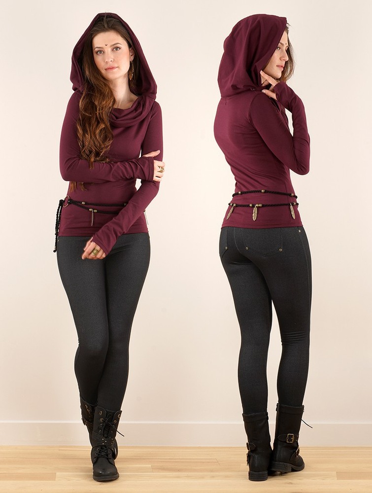 Toonzshop Chryzz Long Sleeve Top Topjes Dames Wine | NY3902647