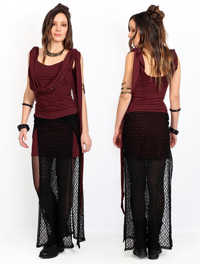 Toonzshop Creature Crochet Skirt Rok Dames Wine | YM3716049