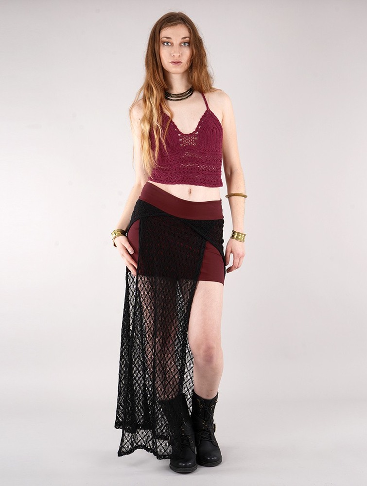 Toonzshop Creature Crochet Skirt Rok Dames Wine | YM3716049