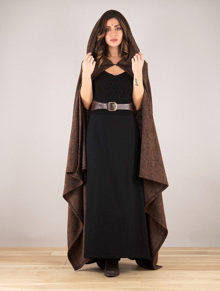 Toonzshop Danäa Hooded Long Cape Poncho's Dames Bruin | VQ3860527