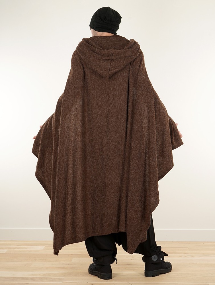 Toonzshop Danäa Hooded Long Cape Poncho's Dames Bruin | VQ3860527