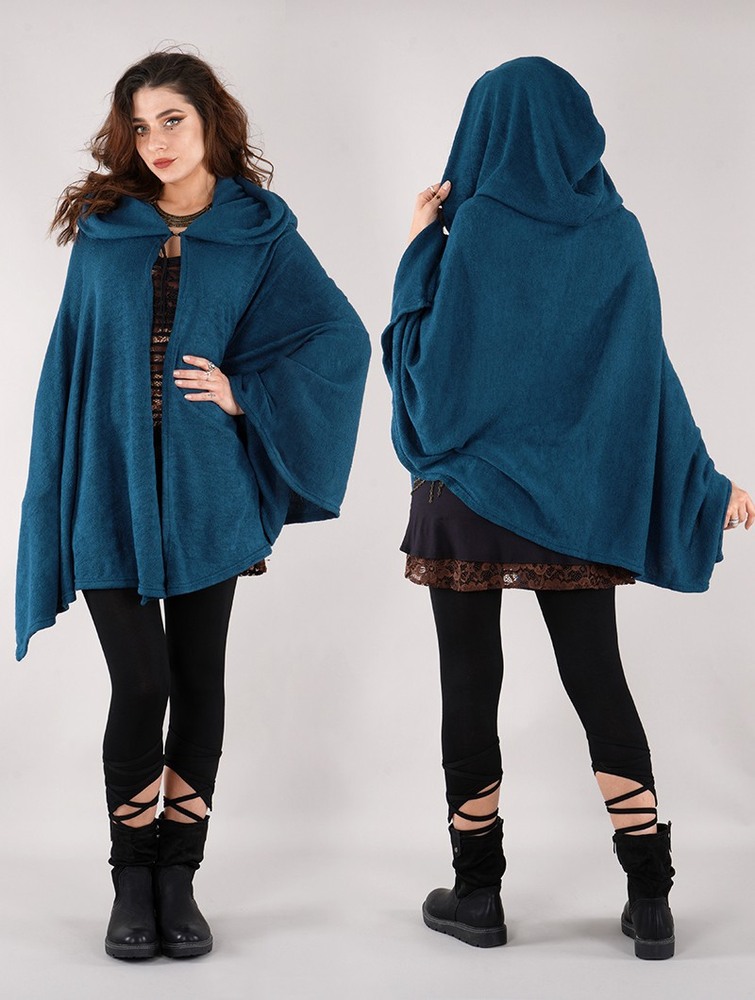 Toonzshop Danae Hooded Cape Poncho's Dames Blauw | DH0784216