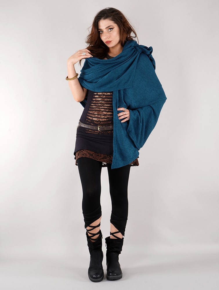 Toonzshop Danae Hooded Cape Poncho's Dames Blauw | DH0784216